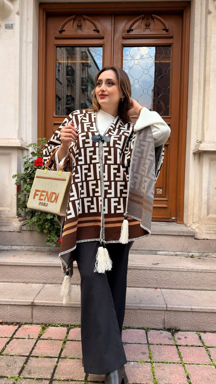 Poncho tipi kaşmir şal 2