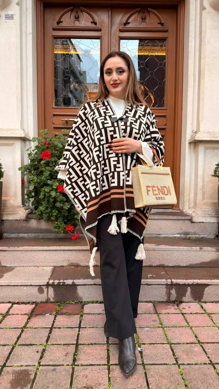 Poncho tipi kaşmir şal 13