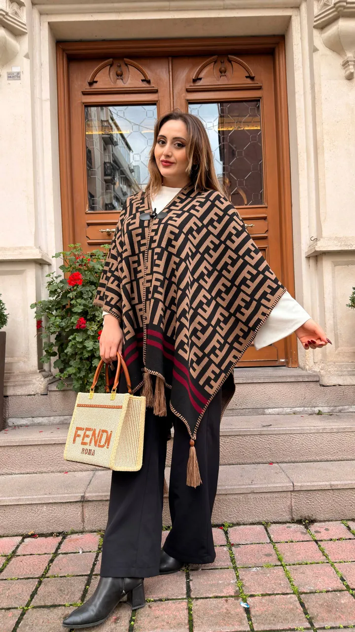 Poncho tipi kaşmir şal 22