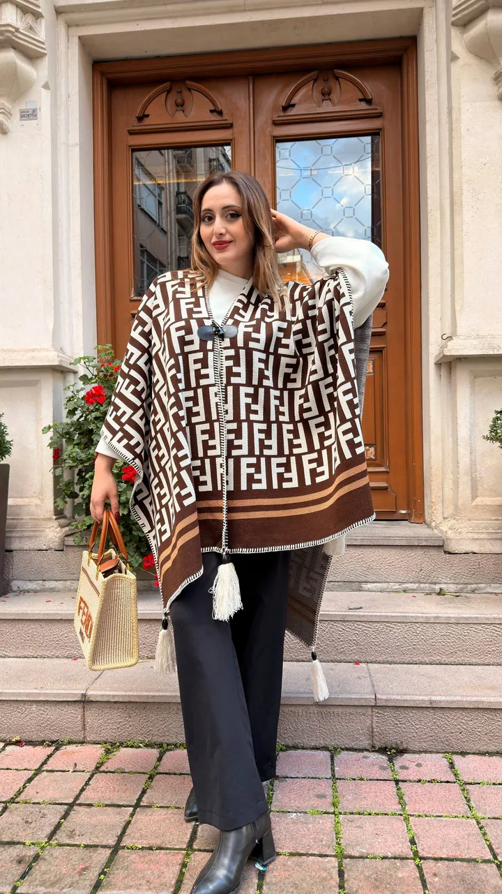 Poncho tipi kaşmir şal 4