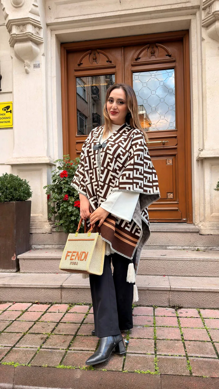 Poncho tipi kaşmir şal 6