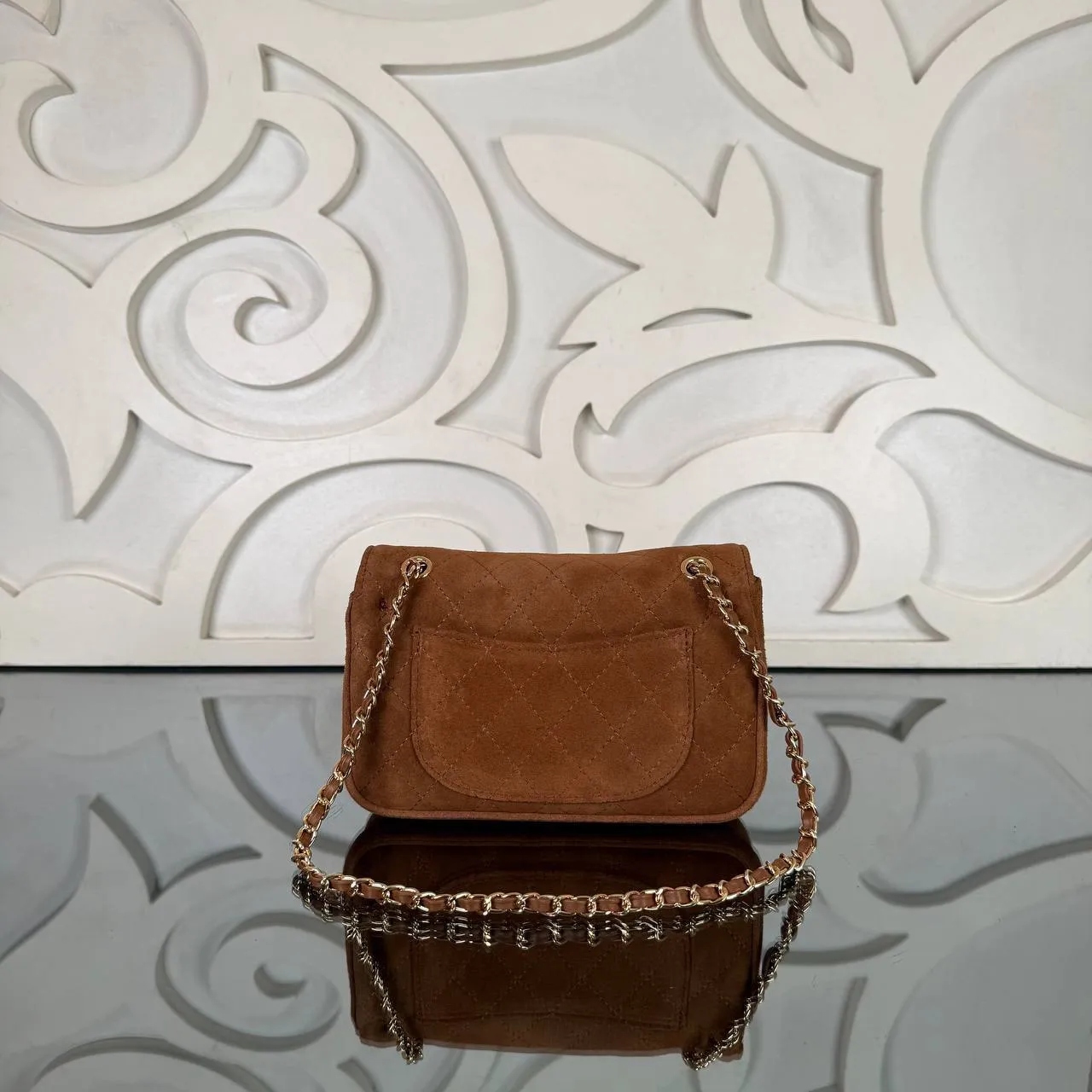 Mini süet flap çanta 9